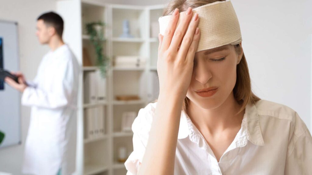 Woman experiencing TBI